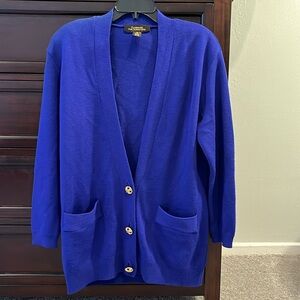 Vintage Nordstrom 100% blue wool cardigan size SP